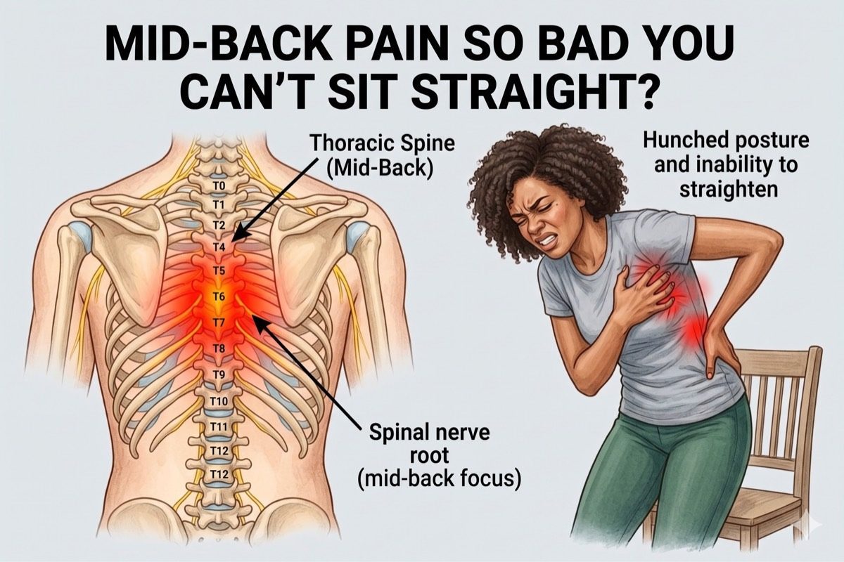 Illustration showing thoracic facet joint degeneration and costovertebral joint anatomy